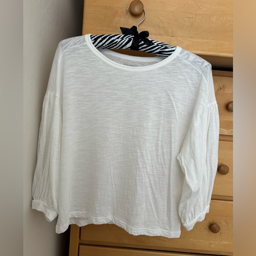 Banana Republic cozy slub white top , size S